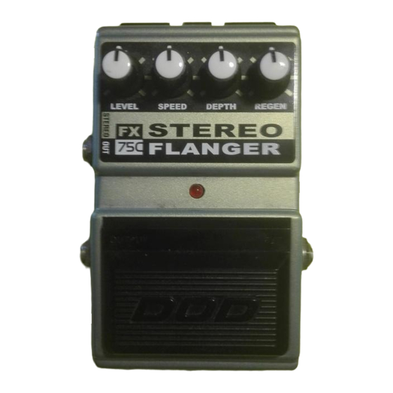 DOD FX Stereo 75C Flanger Hızlı Kılavuz