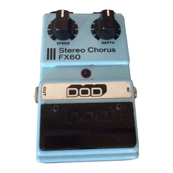 DOD FX62 Bass Stereo Chorus Kullanım Kılavuzu