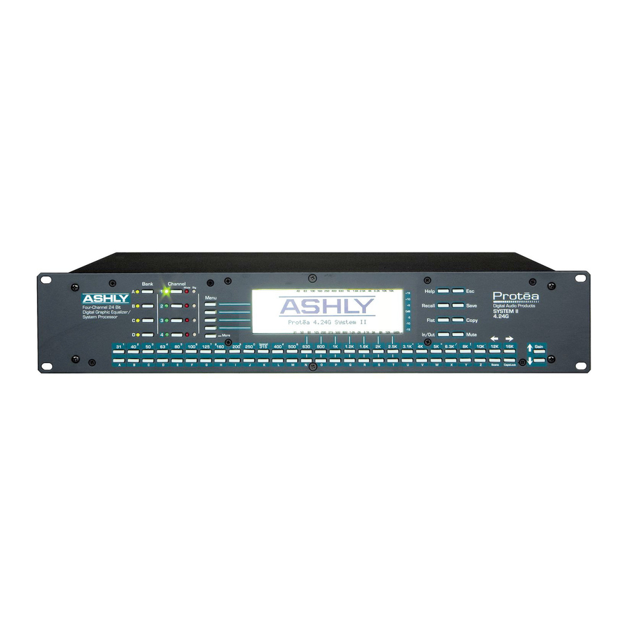 Ashly Graphic Equalizer II 4.24G Uwagi techniczne i specyfikacje