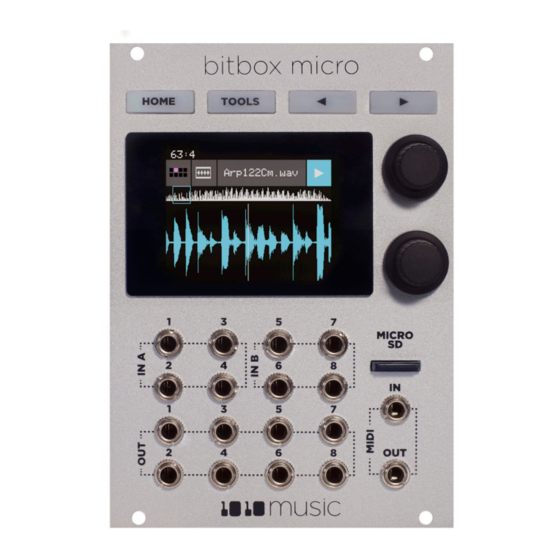 1010music Bitbox Micro 1.0 Краткое руководство по эксплуатации